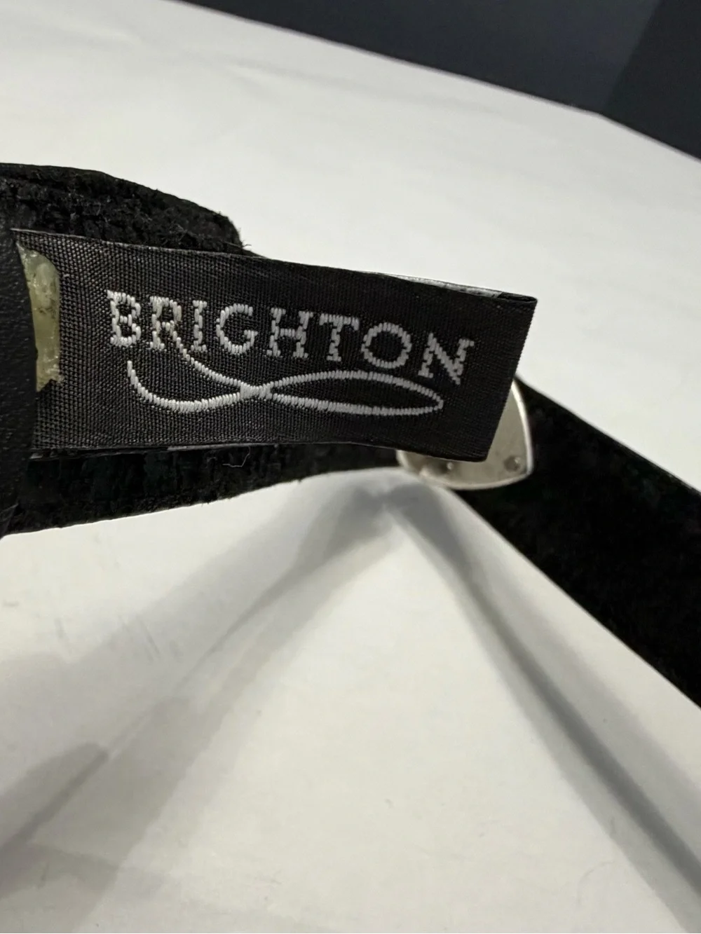 Vintage Brighton Black Leather Heart Belt Silver Hardware Western Boho USA Made